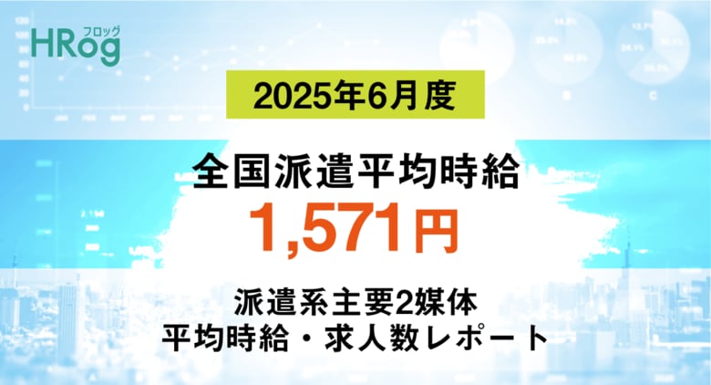 全国派遣平均時給は「1,571円」【2025年6月度 派遣平均時給・求人数レポート】