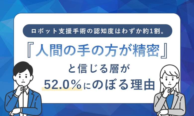 ロボット支援手術の認知度はわずか約1割。「人間の手の方が精密」と信じる層が52.0％にのぼる理由