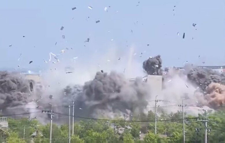開城にあった南北共同連絡事務所を爆破(2020年6月)