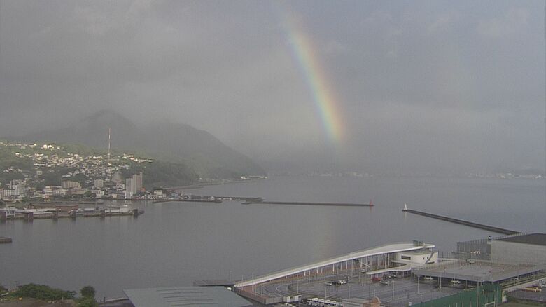 西大分ターミナルの空にかかる虹