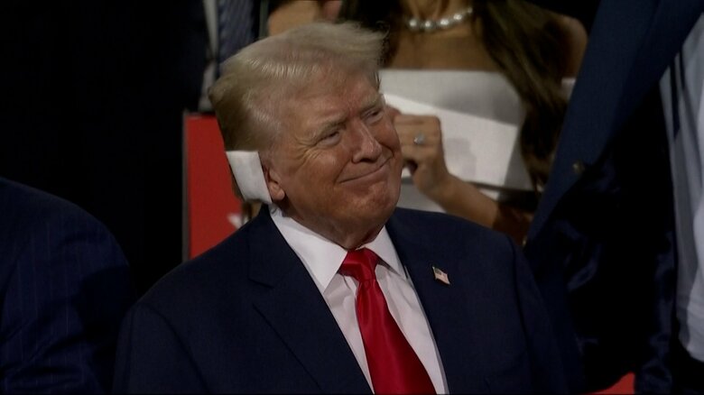 15日、ウィスコンシン州ミルウォーキーで行われた共和党大会に出席したトランプ氏