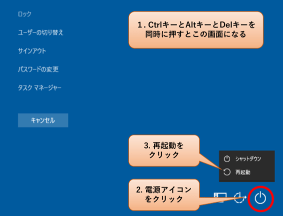 再起動する場合の操作（出典:情報処理推進機構）