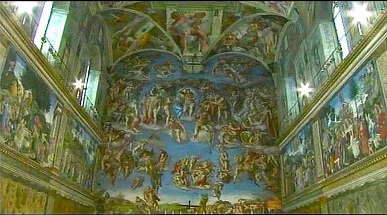 ミケランジェロの壁画「最後の審判」（システィーナ礼拝堂内）