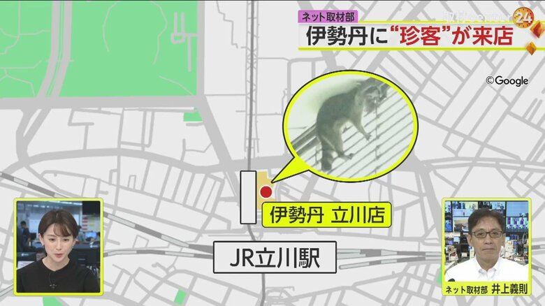 今や野生動物が都市部に現れるのは珍しくないが、今回は駅前の百貨店、人が行き交う時間帯だった