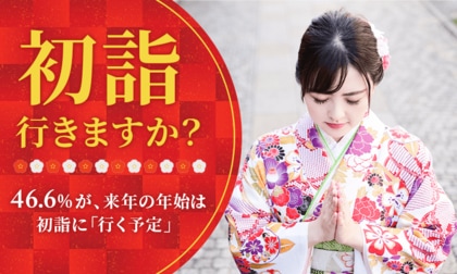 【初詣行きますか?】46.6%が、来年の年始は初詣に「行く予定」