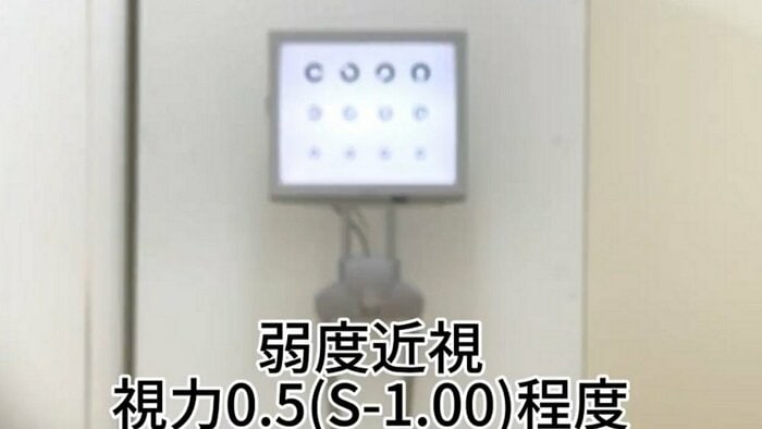 視力0.5の見え方 ぼやけてきている(提供:坂田頼彦店主)