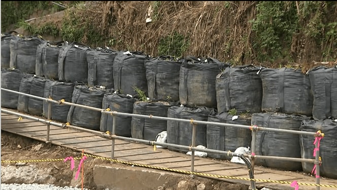 土砂崩れがあった現場・河津町