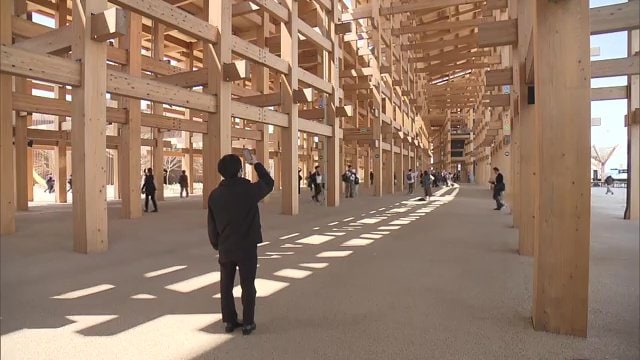 福島県産の木材も使用 大屋根リング