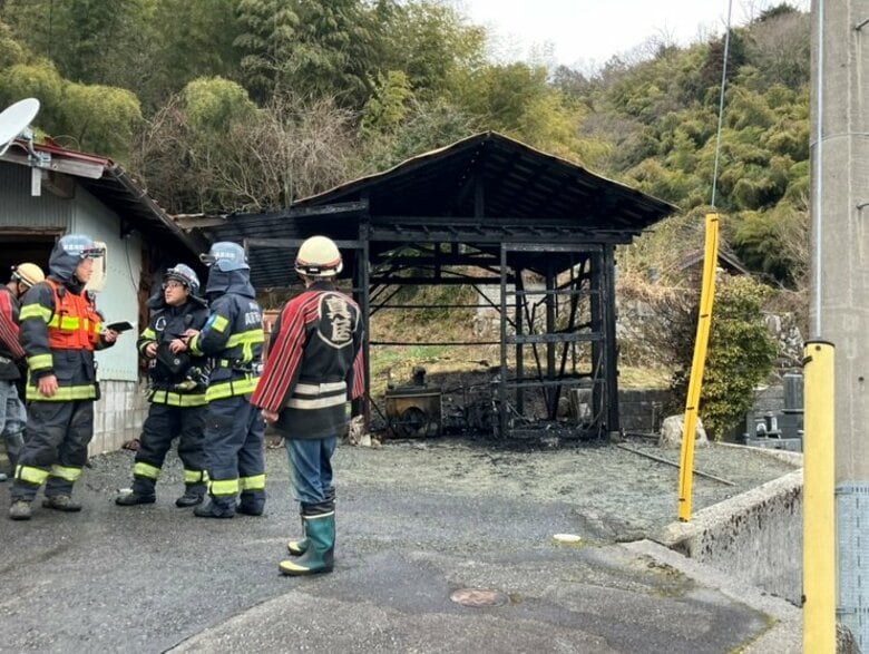 【速報】真庭市美甘の寺の倉庫で火事…ケガ人なし　現場は市立美甘小学校の近く【岡山】｜FNNプライムオンライン