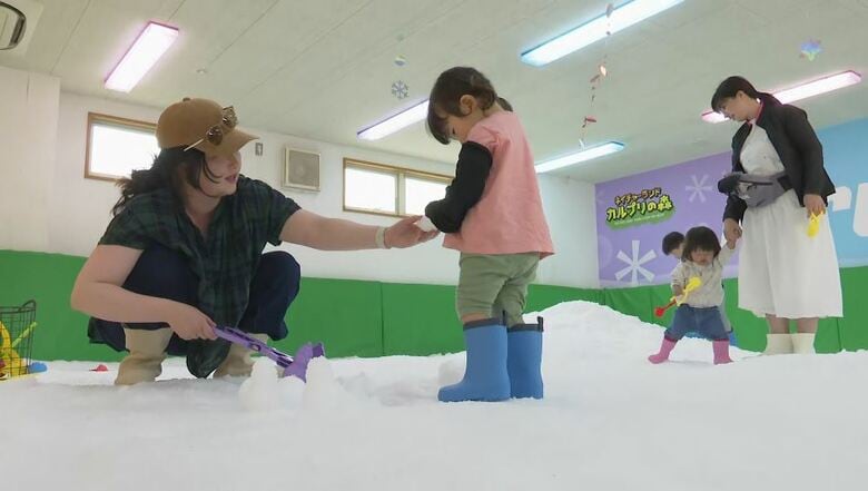 「こんなに暑いのに…」「涼しくて楽しい！」 真夏の雪遊び　避暑地・軽井沢に注目の”涼スポット”　スキー場の造雪機を活用した「人工雪」　外は猛暑も…施設内の温度は19℃　｜FNNプライムオンライン