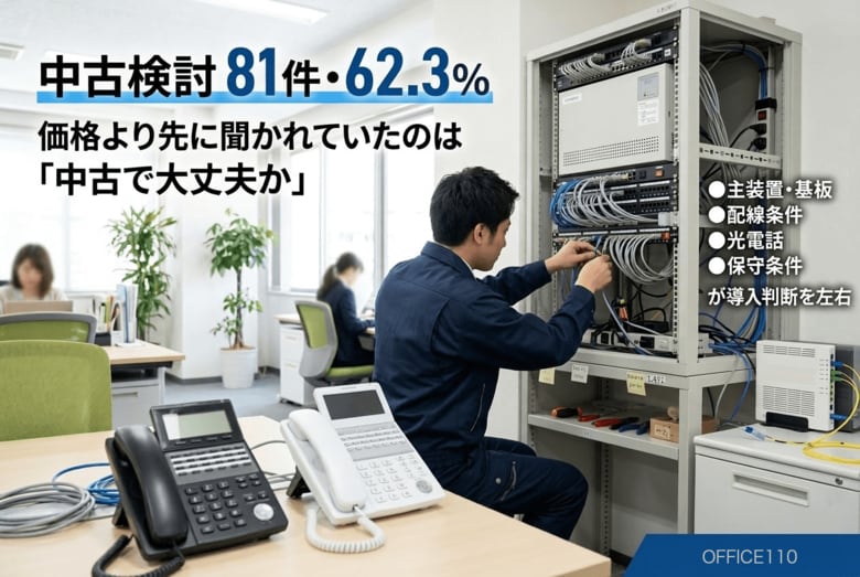 【実態調査】中古検討が62.3% 実態調査で判明、ビジネスフォン相談は価格比較より信頼性確認が先行