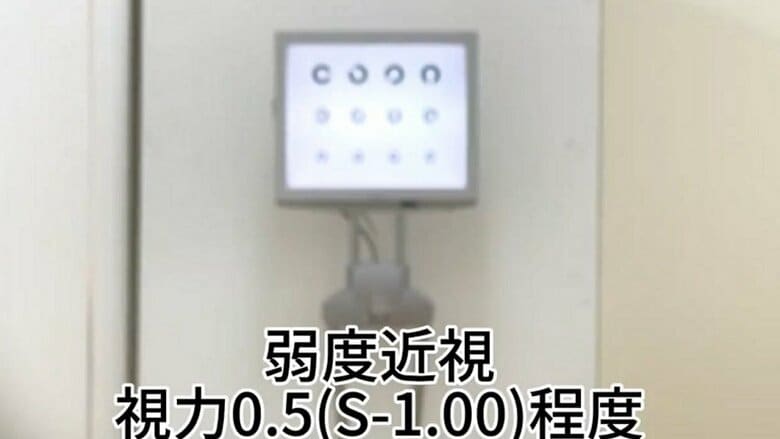 視力0.5の見え方　ぼやけてきている（提供：坂田頼彦店主）