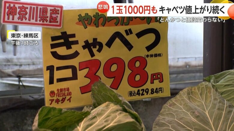 スーパー「アキダイ」では1玉398円