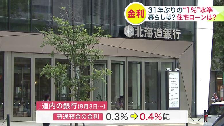 日銀の利上げに伴い、北海道の主要銀行も普通預金の金利引き上げを発表