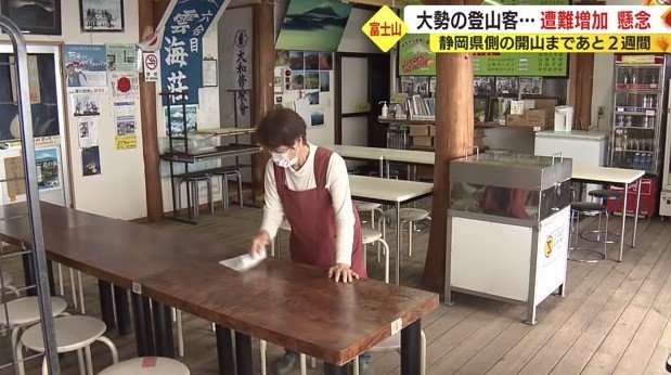 営業準備を始める山小屋