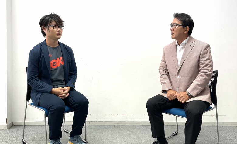 左から）柏原竜二、瀬古利彦