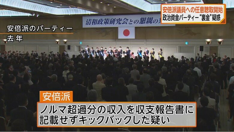 安倍派のパーティーの様子（2022年）