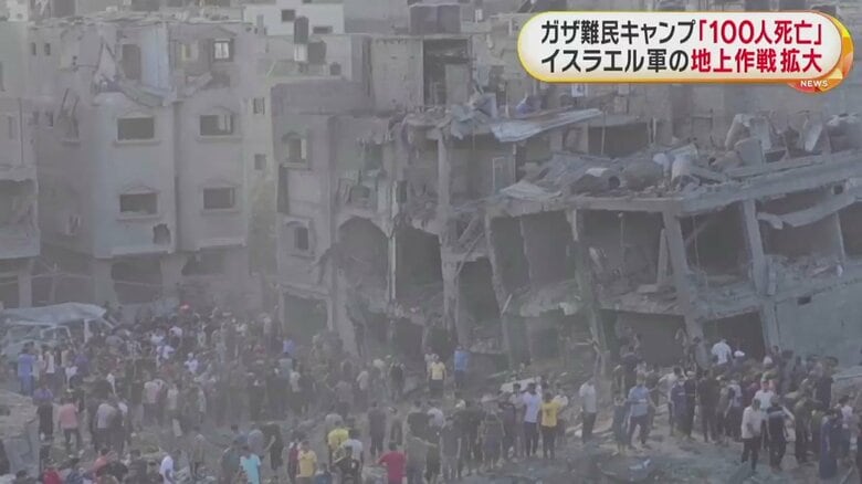 激しい爆発で多数の死者が出た、ガザ北部のジャバリア難民キャンプ