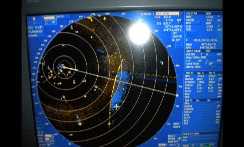 当時のレーダーの様子（提供：太平洋フェリー）