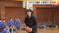 島根スサノオマジックの“夢授業”　岡田・中村選手が児童に努力の大切さと挑戦の心を伝える（奥出雲町）