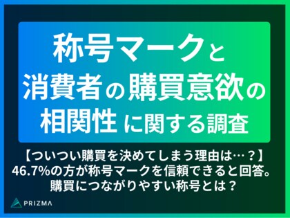 【ついつい購買を決めてしまう理由は…?】46.7%の方が称号マークを信頼できると回答。購買につながりやすい称号とは?