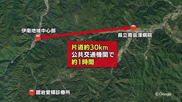 伊南地区から最寄りの診療所や病院まで