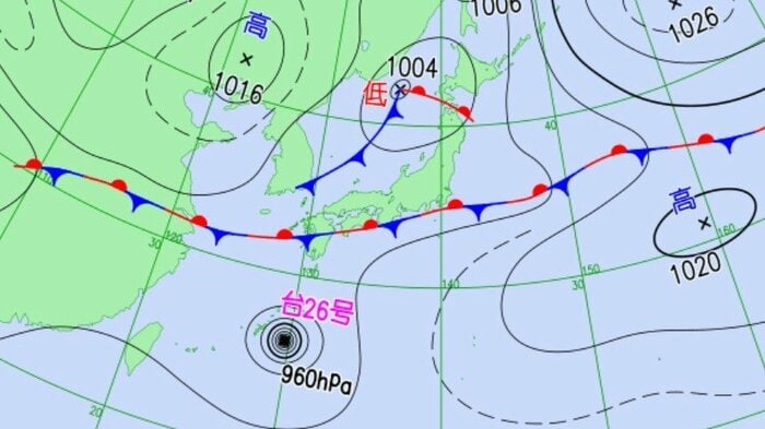 天気図(予想)28日午前9時 気象庁HPより