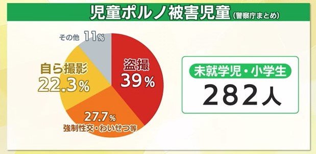 未就学児・小学生の児童ポルノ被害の約4割は盗撮(警察庁まとめ)