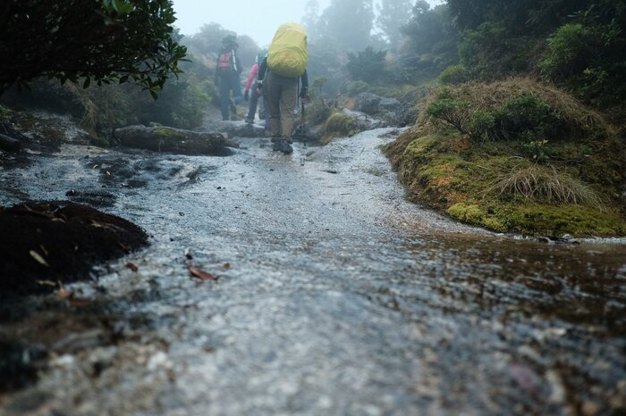 雨天時には登山道が“川”のようになることも…