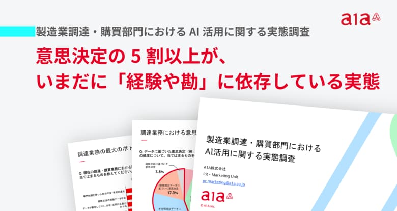 【製造業 調達・購買部門におけるAI活用に関する実態調査】意思決定の5割以上が、いまだに「経験や勘」に依存している実態