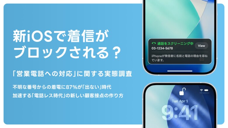 購買者の7割がAIによる電話ブロック機能を利用したいと回答。iOS電話スクリーニング機能で変わる、営業・購買のあり方についての調査レポートを公開