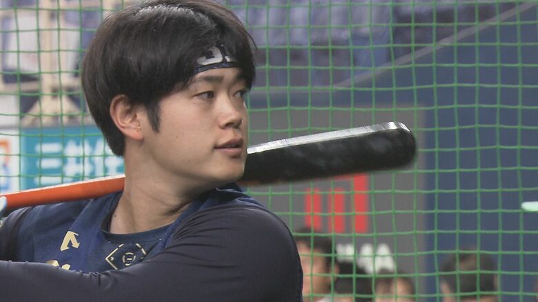 試合前にバッティング練習に励む太田椋