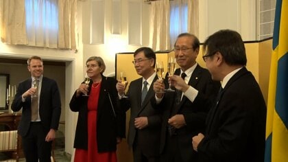 ノーベル賞日本人受賞者2人がレセプション出席　授賞式を控えて