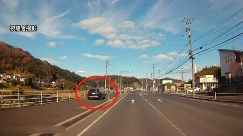 危険！歩道を普通乗用車が走行…その先に歩行者が　ドライブレコーダーがとらえる（島根・松江市）　