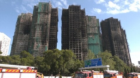 香港大規模火災　被災住宅1736戸を当局が買い取りへ　総額1350億円規模