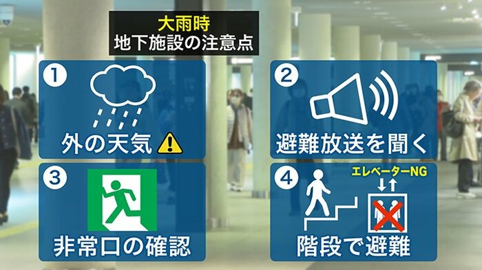 大雨時の地下施設での注意点