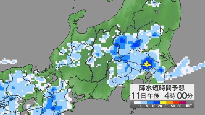 関東甲信地方では「警報級の大雨」となる地域が拡大する可能性　12日明け方にかけて非常に激しい雨の降る所がある見込み｜FNNプライムオンライン