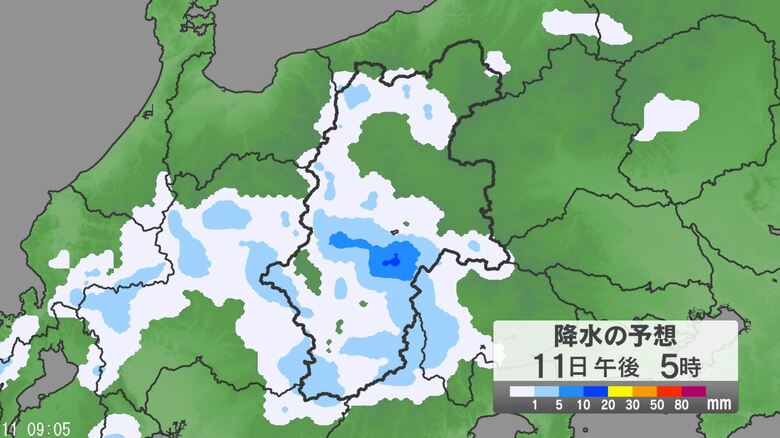 「警報級の大雨」の可能性も　7月11日昼過ぎから夜遅くにかけ土砂災害などに警戒を　甲信地方の24時間予想降水量は80ミリ（12日午前6時まで・多い所で）｜FNNプライムオンライン