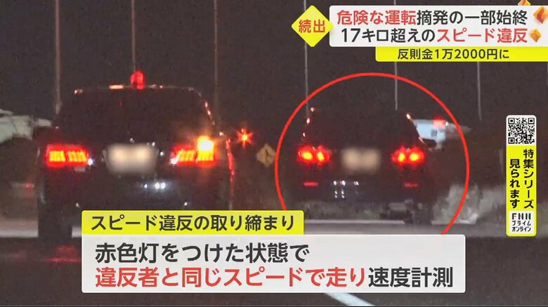 赤丸が違反車