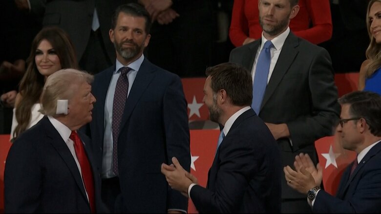 15日、ウィスコンシン州ミルウォーキーで行われた共和党大会に出席したトランプ氏