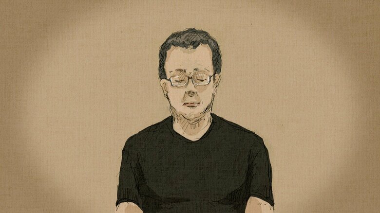 法廷内の小野勇被告