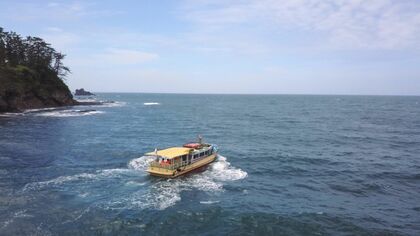 運が良ければ“イルカに会える”遊覧船に乗って岩の景勝地を巡る…能登名産の塩を使ったソフトクリームで涼みつつ