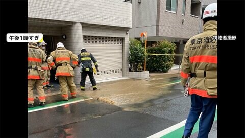 品川の住宅街 道路から水 水道管“水漏れ”70戸で断水