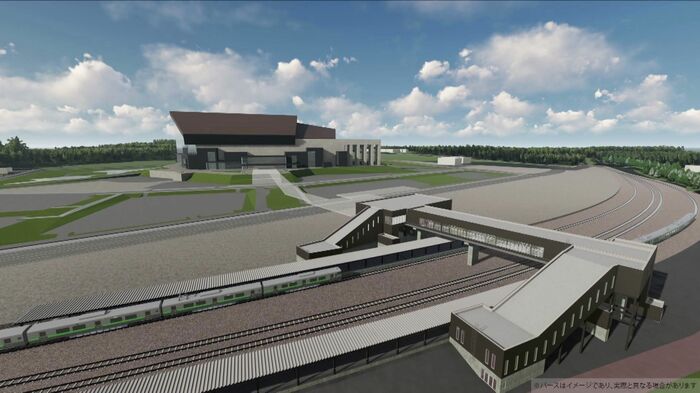 JR新駅外観の予想図（提供：JR北海道）