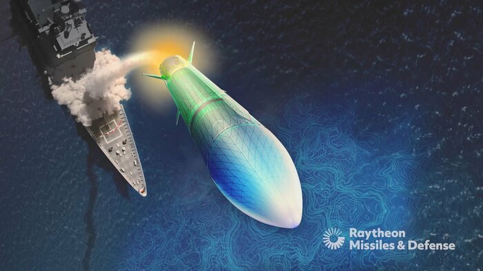 レイセオン社が研究中の滑空段階での迎撃を目指すGPI迎撃ミサイル案(レイセオン社提供)