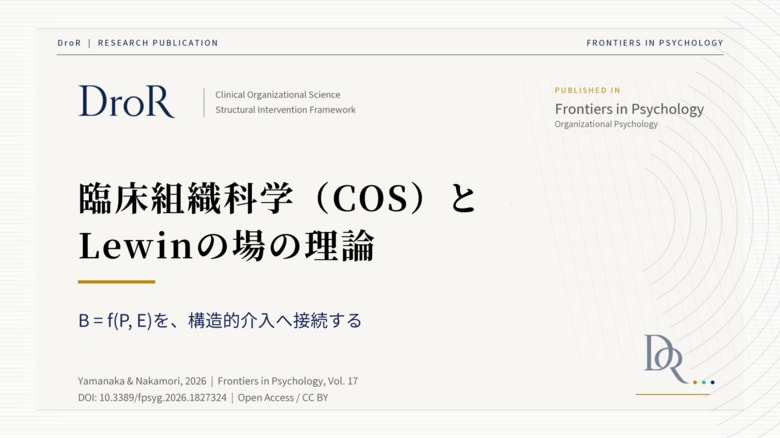 臨床組織科学（COS）とLewinの場の理論──B = f(P, E)から構造的介入へ