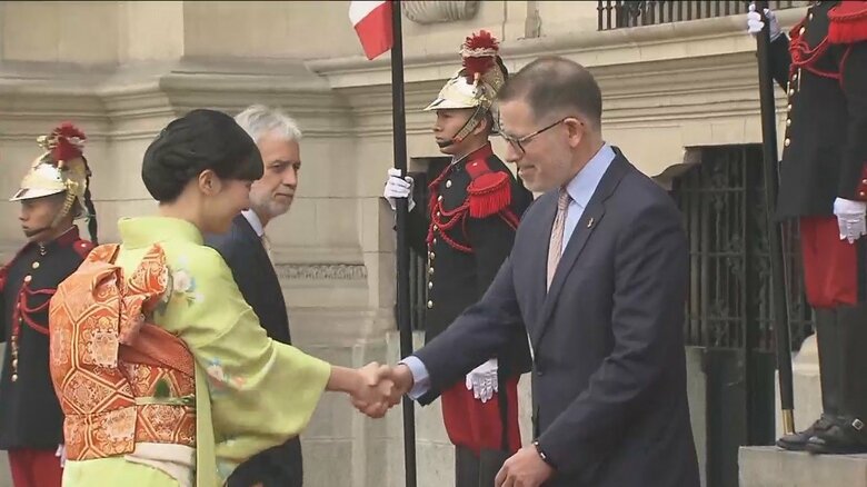 ペルー訪問時に着用された着物も眞子さんから引き継いだもの　2023年11月