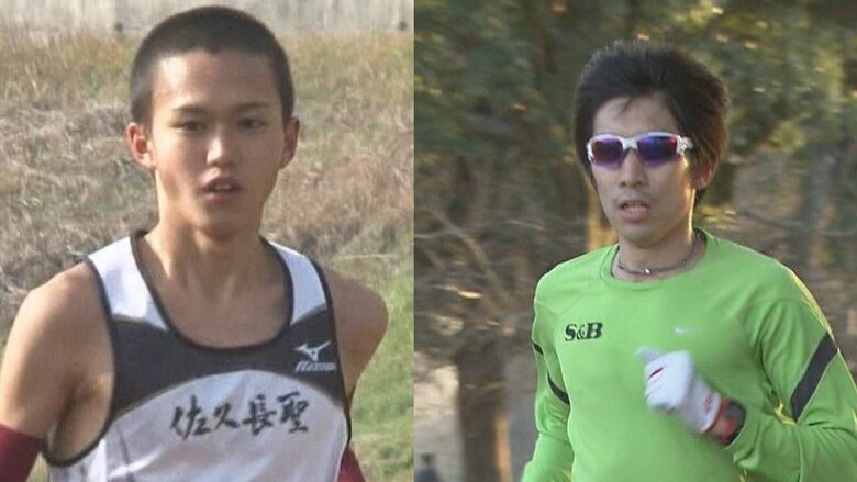 大迫傑選手（左・2009年）　上野裕一郎選手（右・2011年）
