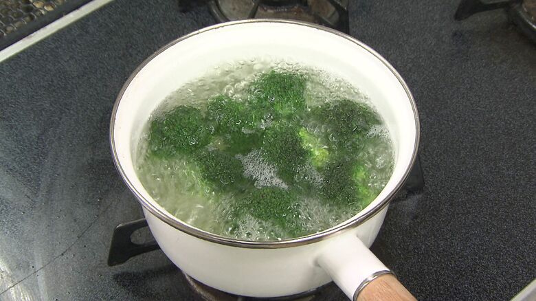 ゆでた場合栄養の半分以上がゆで汁に流れ出してしまう