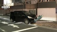 不審車に警察が“職質”　急加速で標識などに衝突事故　2人が裸足で逃走　車は盗難車か